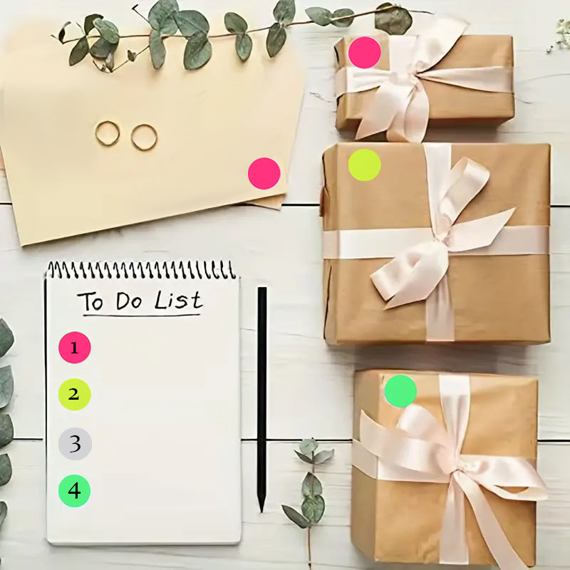 1PCS Multi-color self-adhesive stickers, bright colors, rich specifications, good choice of marking classification