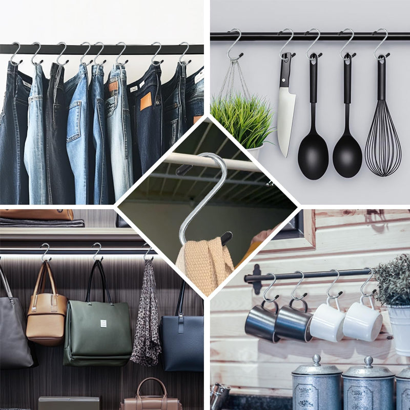 Stainless steel S-hook - Heavy duty, versatile multi-gauge, designed for the home and kitchen