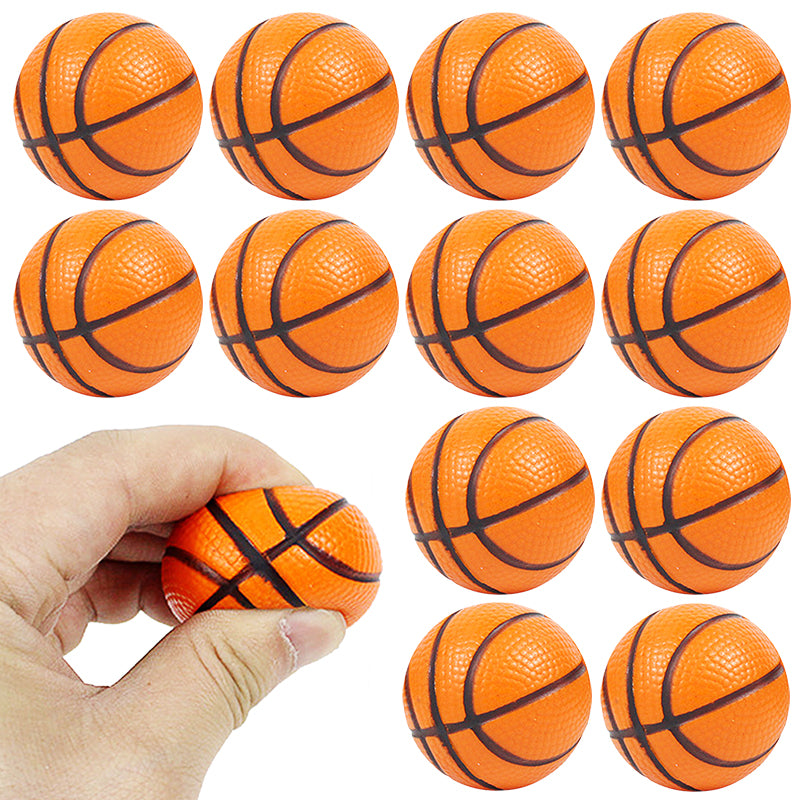 12PCS/set Mini basketball shape decompression ball, compact and portable, full of flexibility, at any time to release pressure