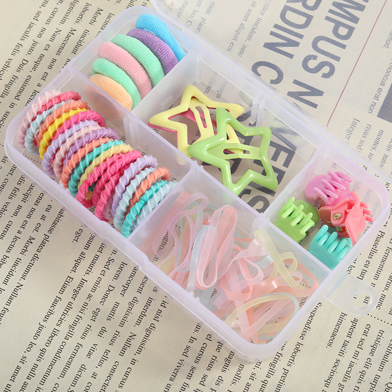 Two boxes a set Colorful Hair Accessories Set - Various Styles, Sweet Colors, Easy Storage