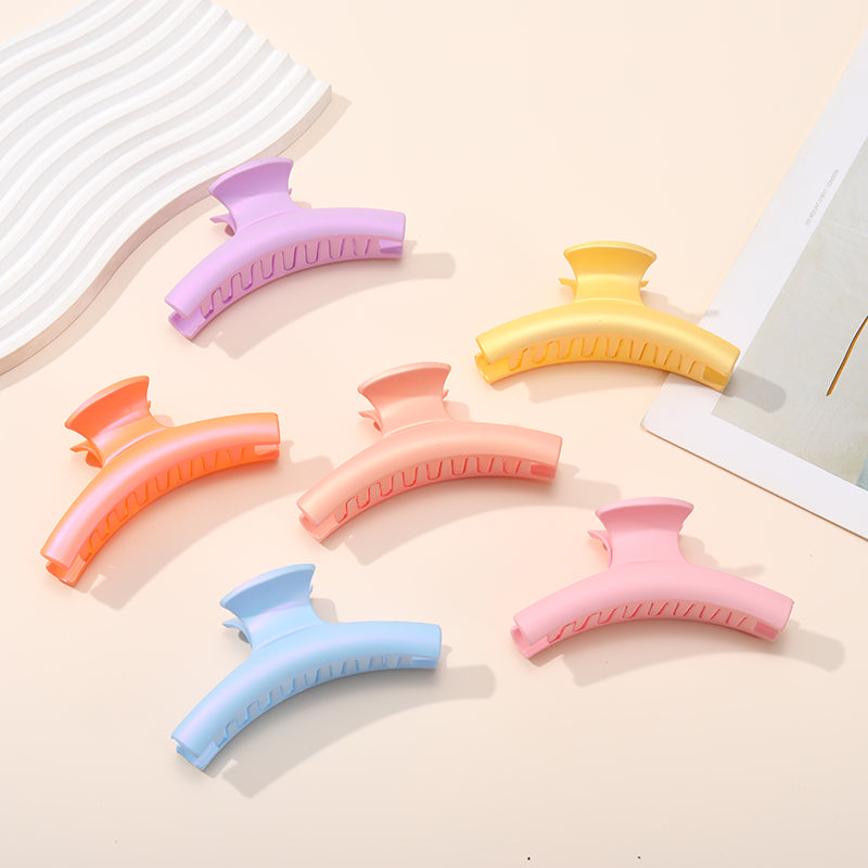 6PCS Summer clip with fresh candy color, simple hair clip, gentle and simple shark clip for women