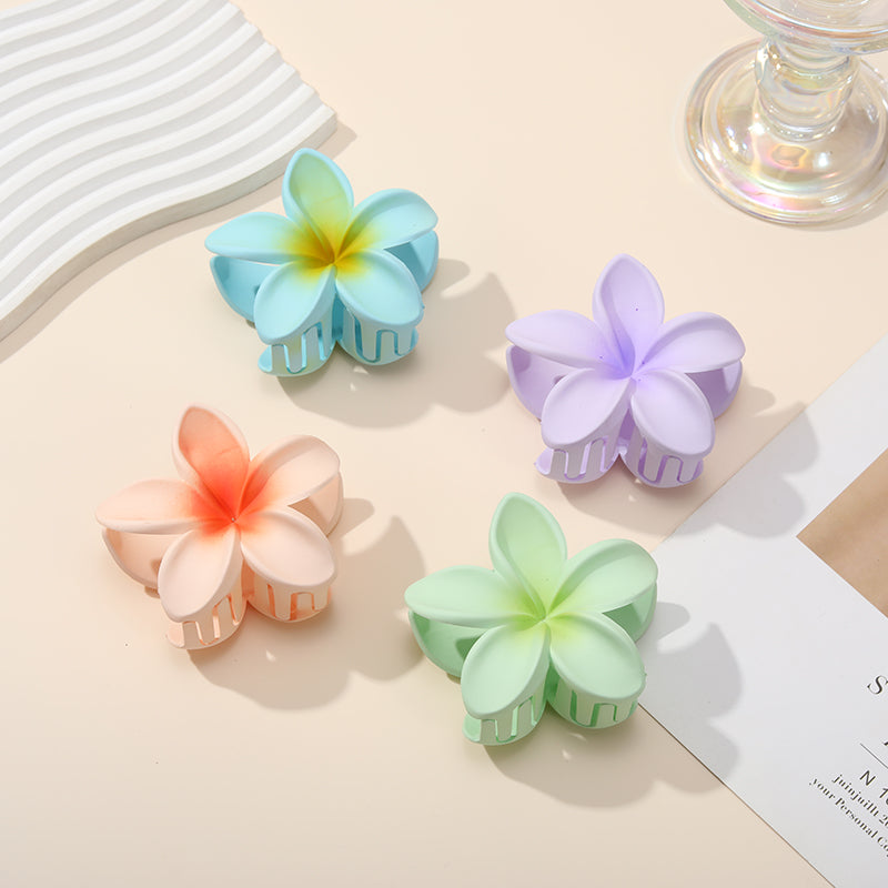 4PCS Flower - Shaped Hair Claws for Women - Vivid Color - Gradient Design, Durable & Fashionable Hair Accessories