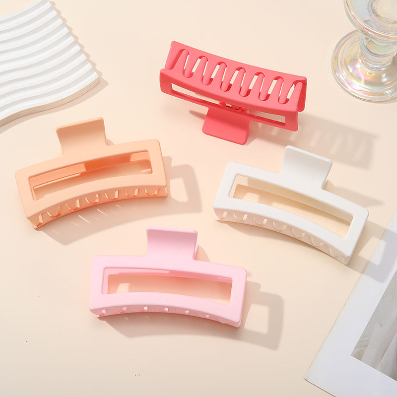 4PCS Chic Rectangle Hair Claw Clips - Vivid Colors, Strong Hold for All Hairstyles