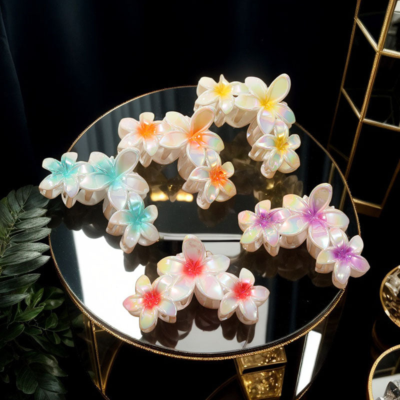 5PCS Women's colorful flower hair clip anti slip claw clip, , beach hair accessory, suitable for thick hair