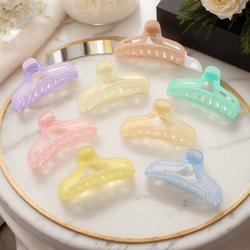 8PCS Unique and colorful translucent hair claws - easily enhance the fashion of your hairstyle