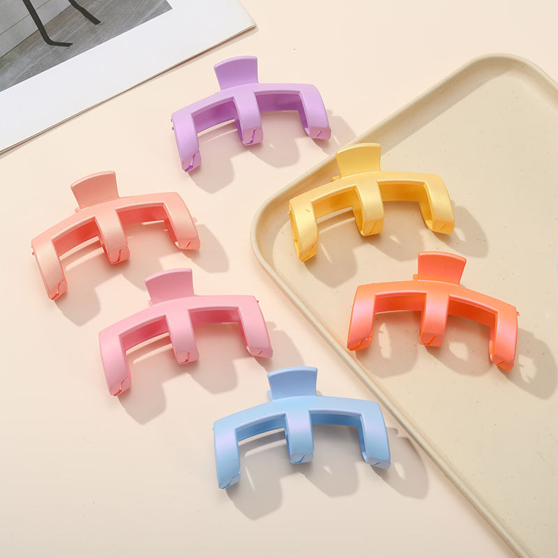 6PCS The new ins scrub clip female large back head curly hair shark clip simple hairclip