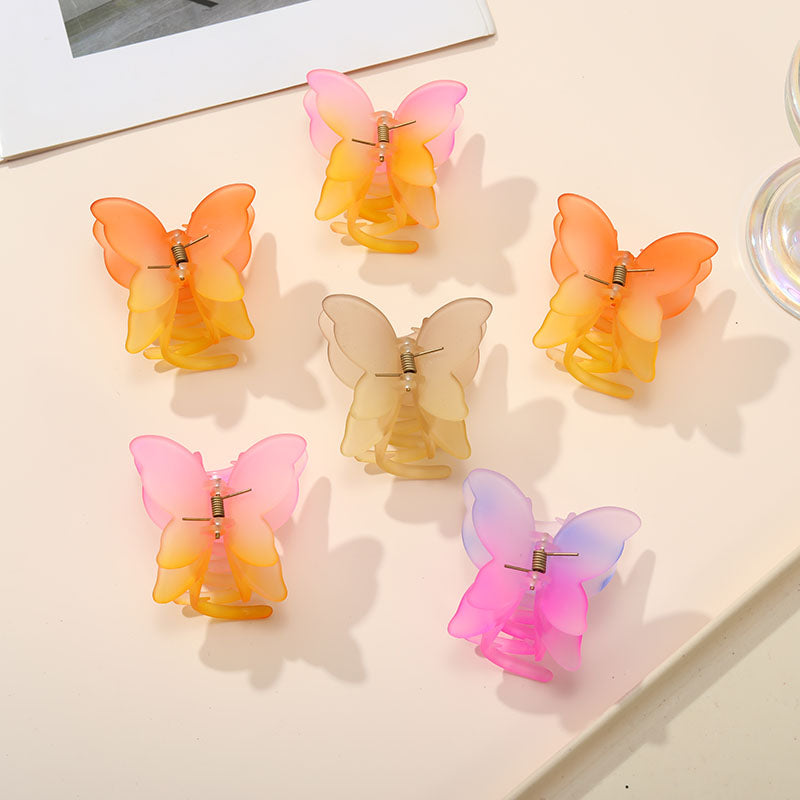 6PCS Exquisite butterfly hair clip - with bright colors and anti slip design, it is an ideal choice for easy hairstyles