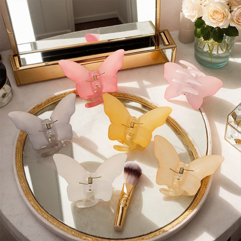 6PCS【Colorful Butterfly - shaped Hair Claws】Fashionable & Versatile Hair Accessories for Effortless Chic Hairstyles
