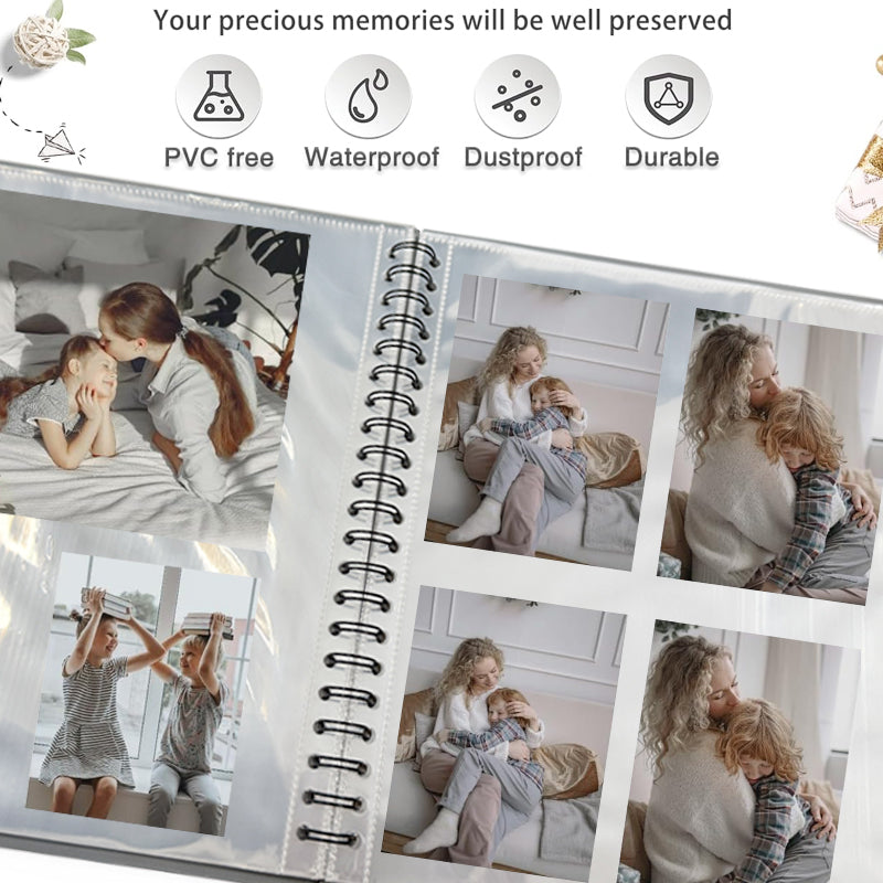 1PCS Romantic Wedding Memory Book Spiral - bound Photo Album, Ample Capacity for Precious Moments