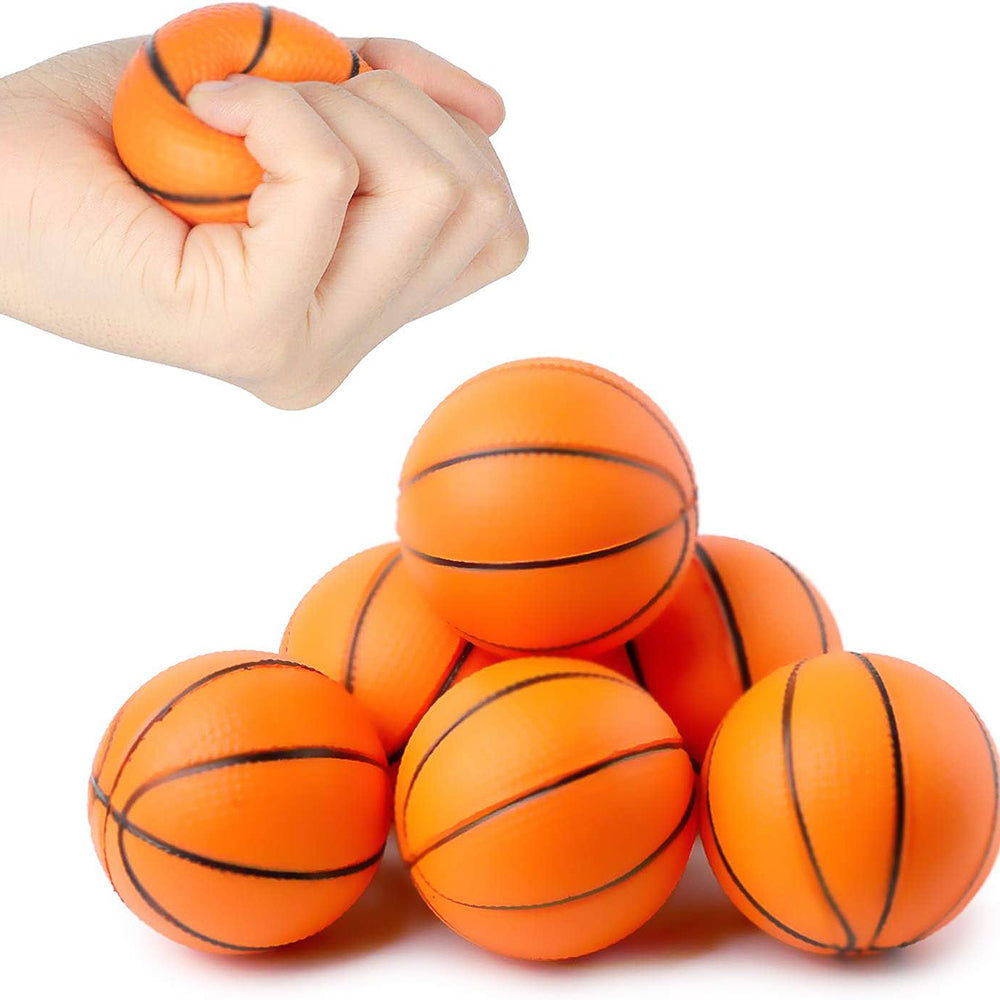 12PCS/set Mini basketball shape decompression ball, compact and portable, full of flexibility, at any time to release pressure