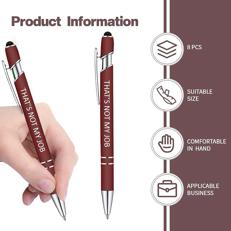 10PCS Fun Pen, Fine Pen Tip Smooth Writing Pen, Ballpoint Pen with Fun Text and Screen Touch, Office Desk Accessories