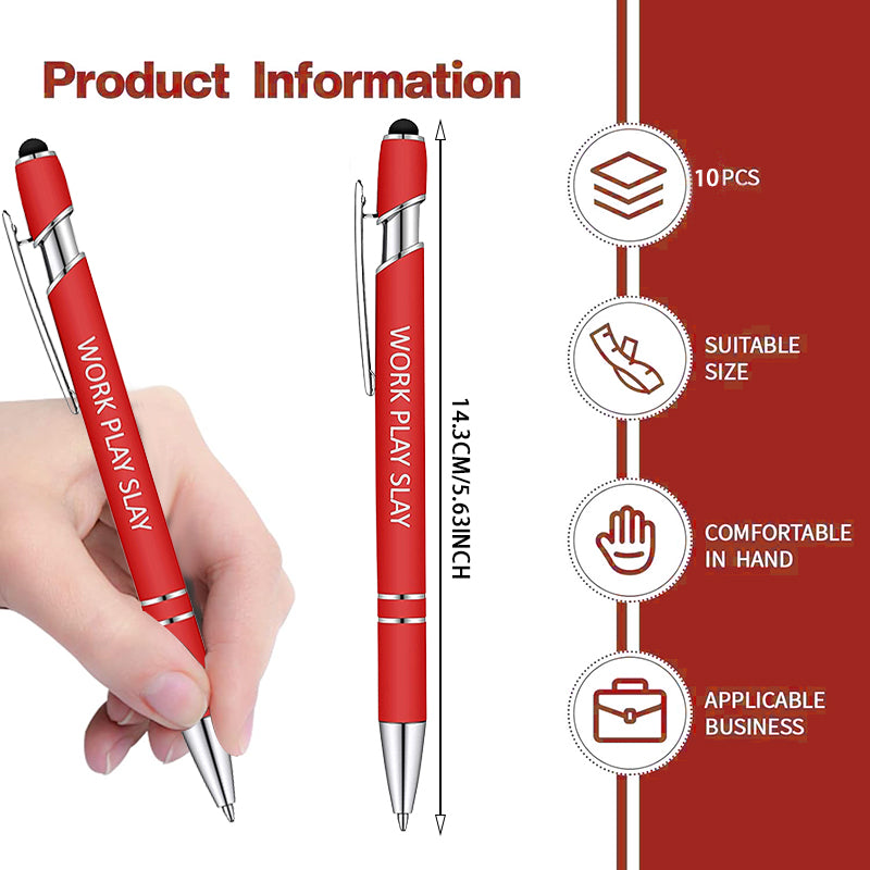 10PCS Fine nib smooth writing pen, inspiring ballpoint pen with screen touch handwriting pen tip, office desk accessory, inspirational handwriting pen