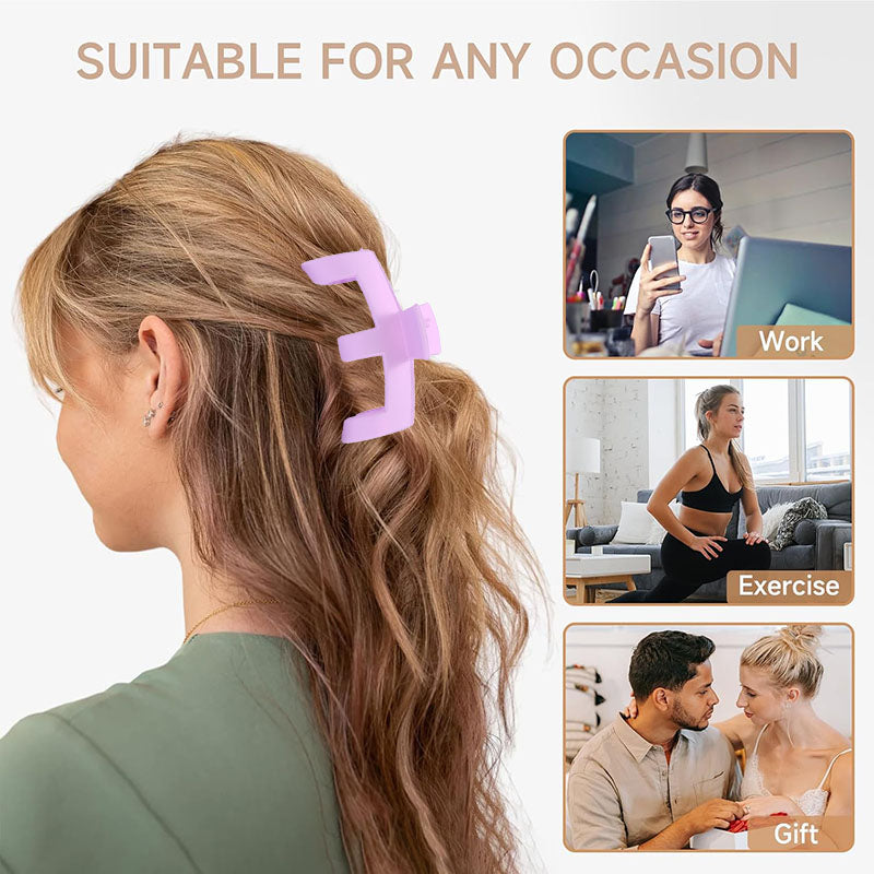 6PCS The new ins scrub clip female large back head curly hair shark clip simple hairclip