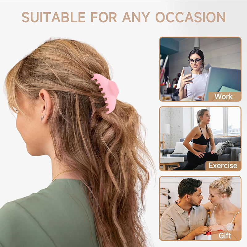 6PCS Colorful Hair Claws for Women - Fashionable & Durable Hair Accessories in Assorted Colors