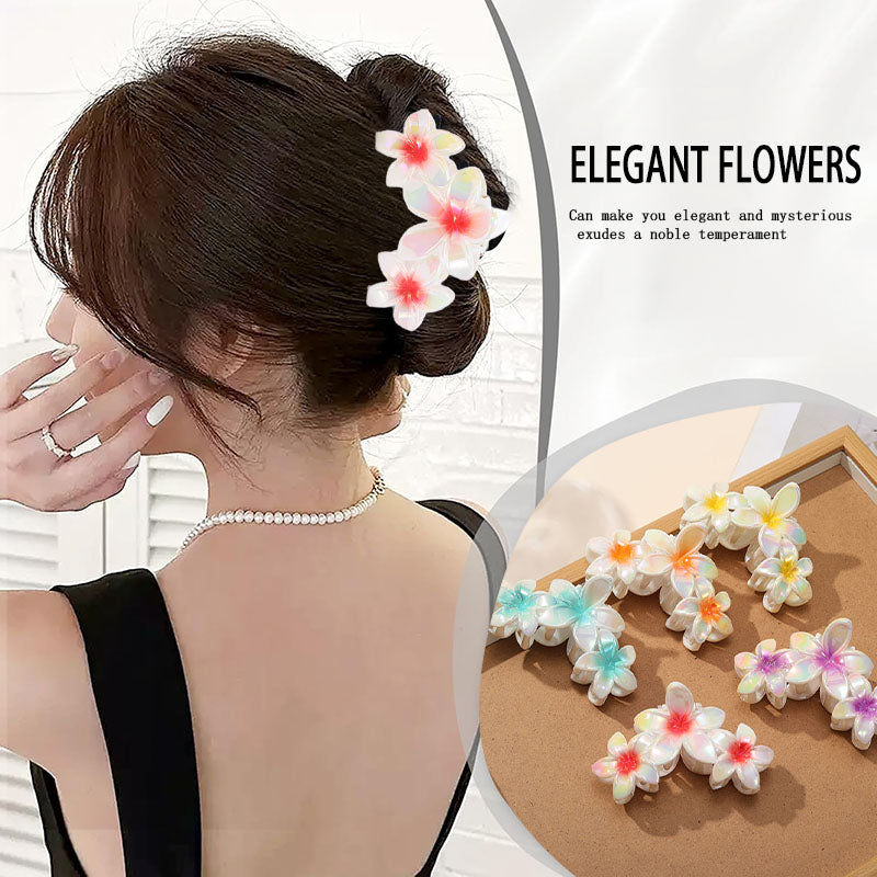 5PCS Women's colorful flower hair clip anti slip claw clip, , beach hair accessory, suitable for thick hair