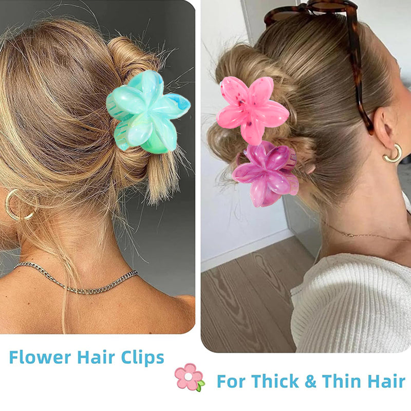6PCS Vibrant Floral Hair Claws Charming & Flower - shaped Hair Accessories for Instant Stylish Upgrade