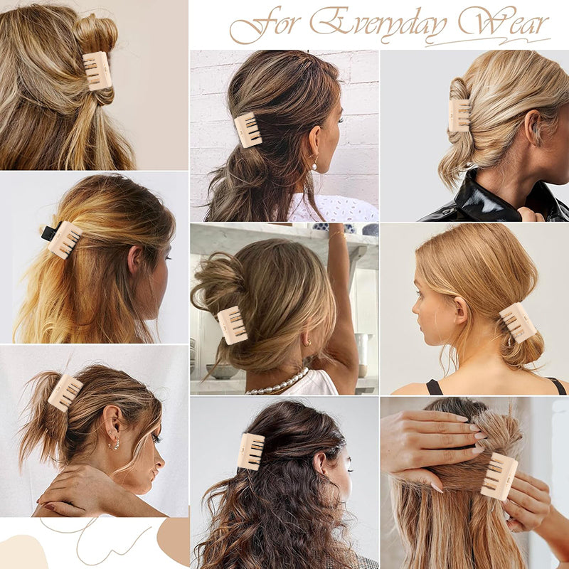 8PCS Medium Claw Hair Clips for Women Girls, Small Hair Claw Clips for Thin/Medium Thick Hair, Hair Jaw Clips Nonslip Clips