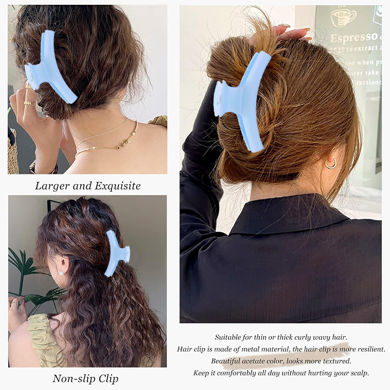 6PCS Summer clip with fresh candy color, simple hair clip, gentle and simple shark clip for women