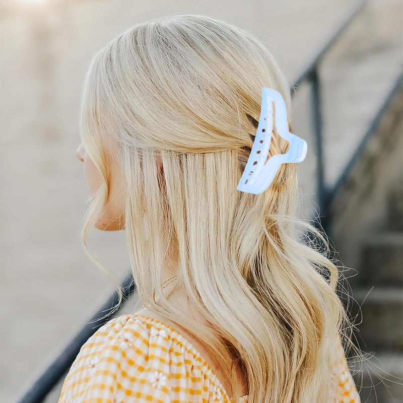 8PCS Vibrant Multicolored Matte Hair Claws - Perfect for Effortless, Trendy Hairstyles