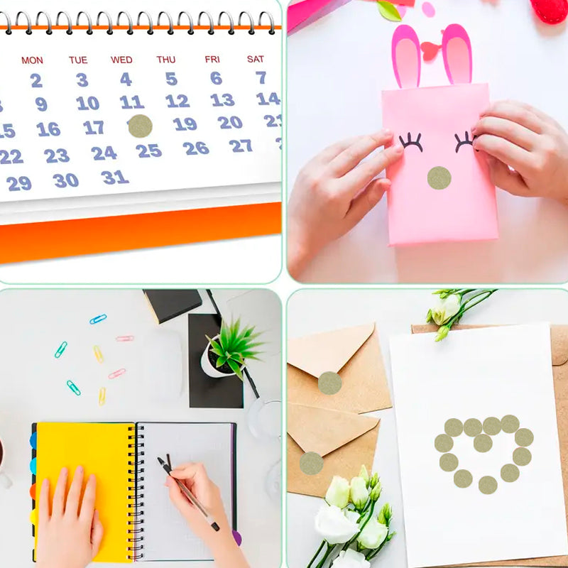 1PCS Gold and silver two-color glitter stickers, stars, circles, hearts and various shapes, shining, decoration essential