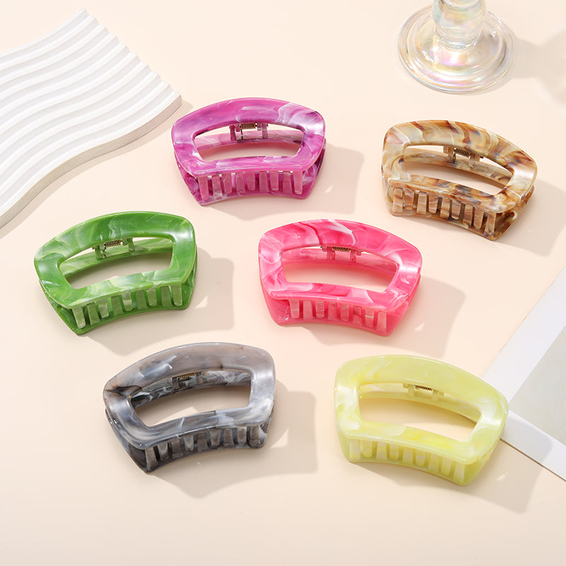 6PCS  Girls use claw style hair clips, ladies use thin/medium thick hair clips, marble patterned hair clips, anti slip clips