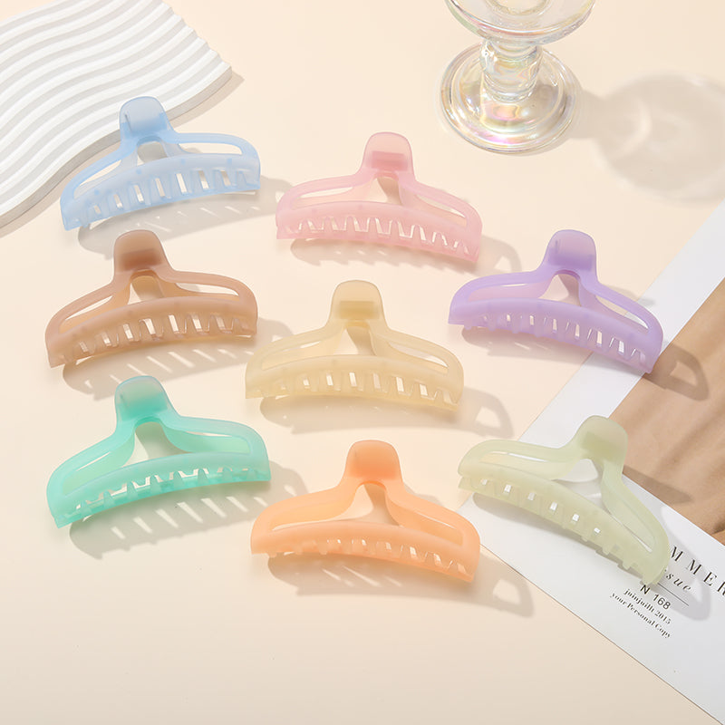 8PCS Vibrant  Multicolored Matte Hair Claws - Perfect for Effortless, Trendy Hairstyles
